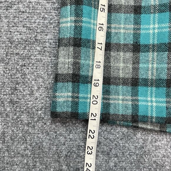 Talbots Wool Blend Pencil Skirt Size 12 Turquoise Plaid Lined Rear Zip Academia - Picture 8 of 9